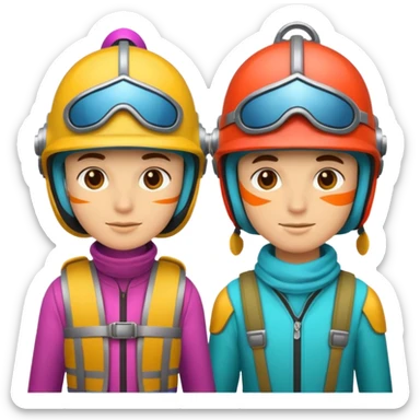 Colorful Helmeted Travelers sticker