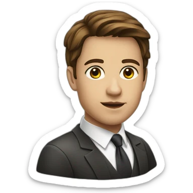 brazilian white young lawyer with good short brown hair sticker