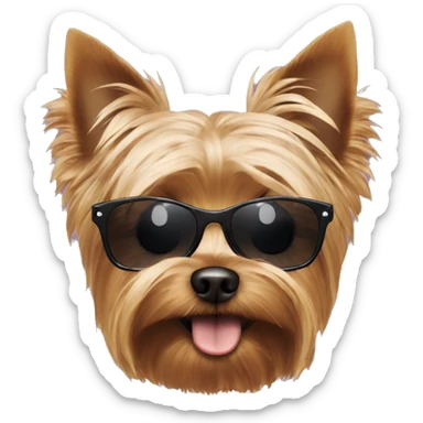 Yorkie with sunglasses sticker