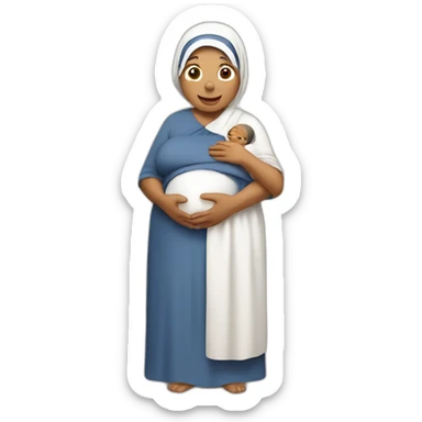 pregnant madre teresa with big belly sticker