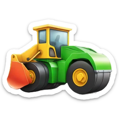 rainbow colored road roller sticker