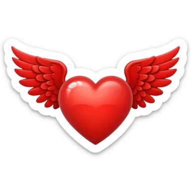 Red heart with wings sticker