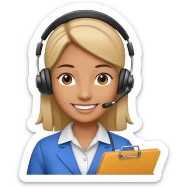 Event Planner Holding A Clipboard And Headset sticker