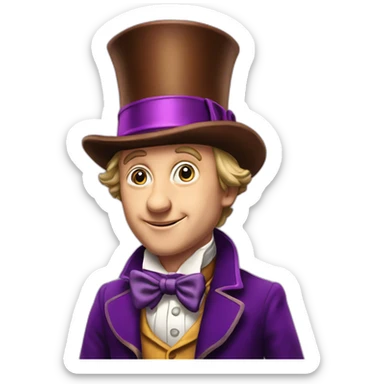 willy wonka with tophat sticker