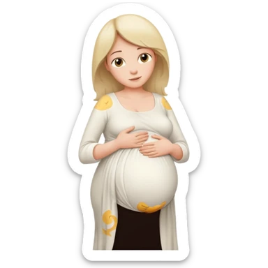 pregnant mother with her hands on womb sideways photo sticker