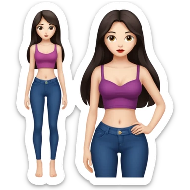 Skinny legend. Girl with Super tiny toxicly dramatic waist compared to her hips/chest sticker