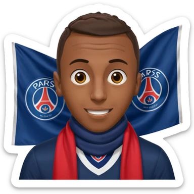 Matuidi's face excited expression PSG scarf sticker