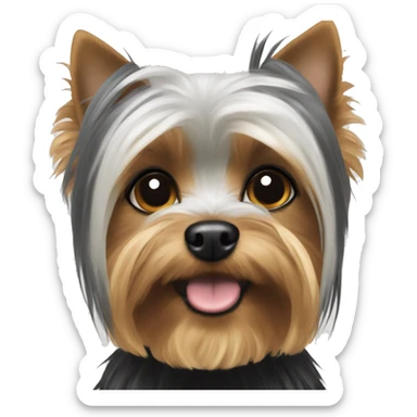 black and white yorkie  sticker