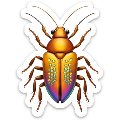 yellow bedazzled cockroach sticker