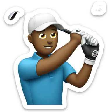 Golfer hitting golf ball  sticker