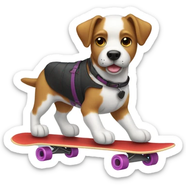Perro en patinete sticker