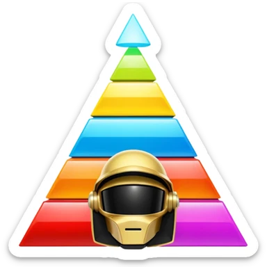 Scène Alive des daft punk en forme de pyramide illuminée et colorée. sticker