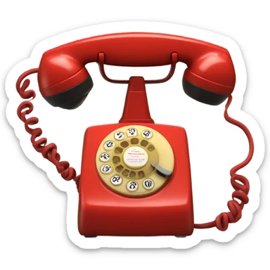 Red old dial phone  sticker