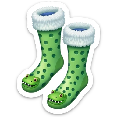 Socks with Crocs sticker