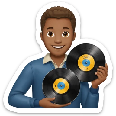Vinyl Record Collector black man sticker