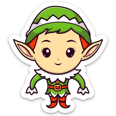 attractive female elf with refined features, elaborate fantasy attire sticker