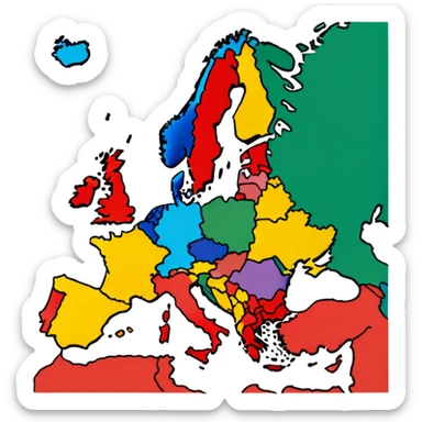 Map of Europe  sticker