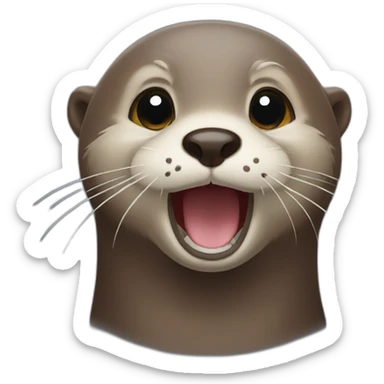 Otter crying face sticker