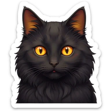 autumn cozy black cat sticker