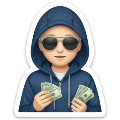 hoodie, sunglasses, money ANGEL sticker