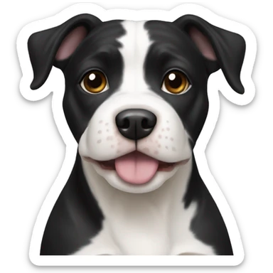 Black and white Pitbull terrier havanese mix sticker