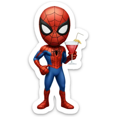 Photorealistic Spider Man with Martini sticker