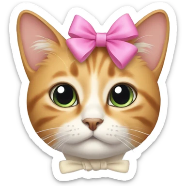 Cat with bow on her head sticker