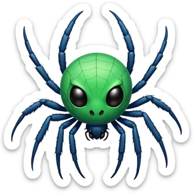 Blue Moon with green cute spider sticker