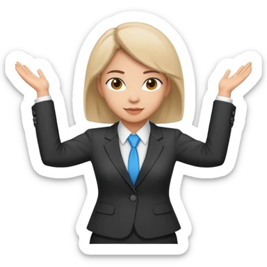 Female accountant spreading arms to the sides sticker