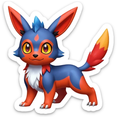 Cute Shiny Guilmon-Quilava-Umbreon-Fakémon-hybrid-creature (full body)  sticker