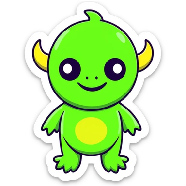 cute green monster sticker