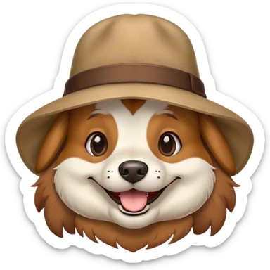 Chien avec un chapeau sticker