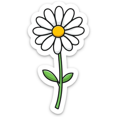 single daisy flower sticker