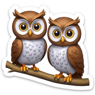 Create a high-quality 3D render that transforms the emojis 🦉 into 3D objects. Pixar-style, 

 sticker