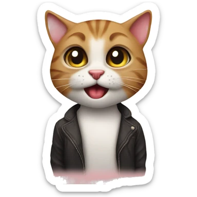 Funny boykisser cat sticker