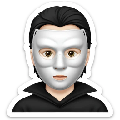 scream in black clothing with white mask sticker