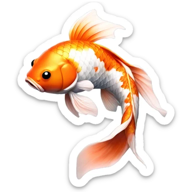 Tri colored realistic koi fish  sticker
