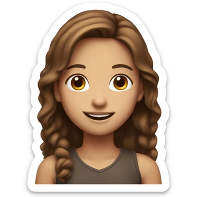 smiling girl with brown hair sticker
