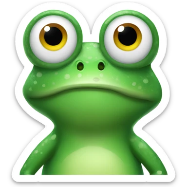 Frog which is cold sticker