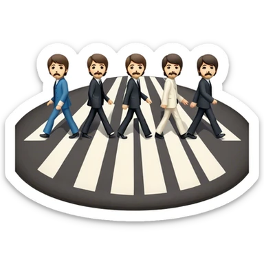An emoji of beatles cross the famous road sticker