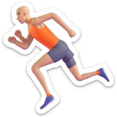 tall runner in mid-sprint sticker