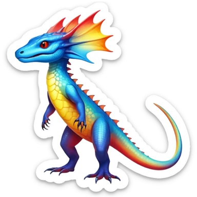 Colorful Shiny Exotic Amaura-Salandit-Aurorus-Fakémon-hybrid-creature (full body)  sticker