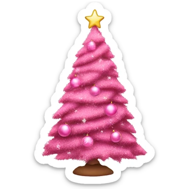 pink christmas tree sticker