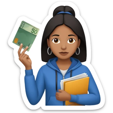 archetype for a young adult: The Precarious-Independent (20-25yr) Dealing with unstable incomes, bills, rent and expenses they have to have full control over finances but often don’t have the flexibility to think about long-term goals. South american or black individual 
 sticker