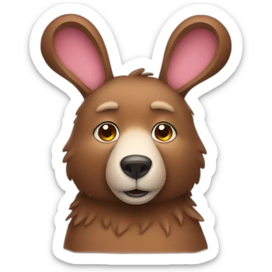 Bear with rabbit ears sticker