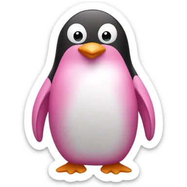 A pink penguin  sticker
