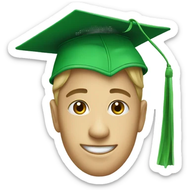 Green graduation cap sticker