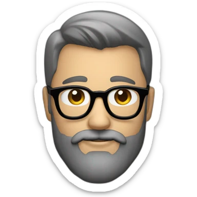 Homme chauve avec des lunettes et une barbe sticker