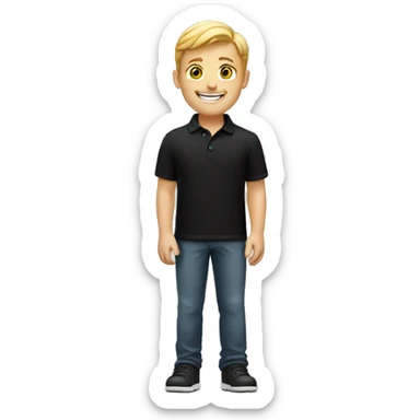 smiling white boy in black polo sticker