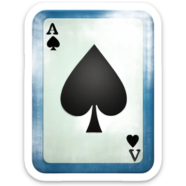 Ace of spades card in blue color sticker